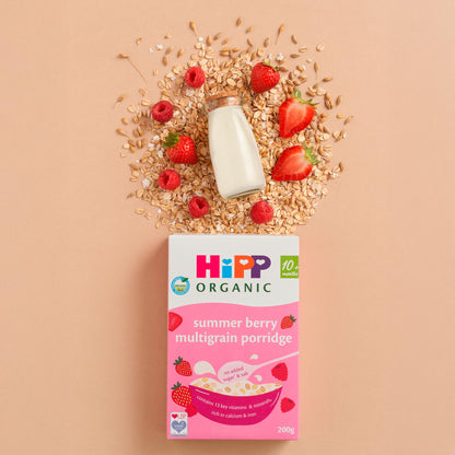 HiPP Organic Summer Berry Multigrain Porridge Baby Cereal (from 10 Months) 200g