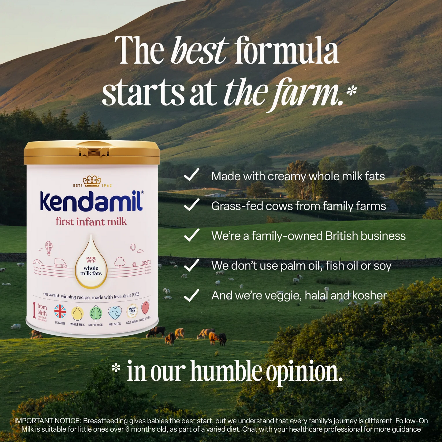 Kendamil Classic Stage 1 First Infant Milk Formula 800g