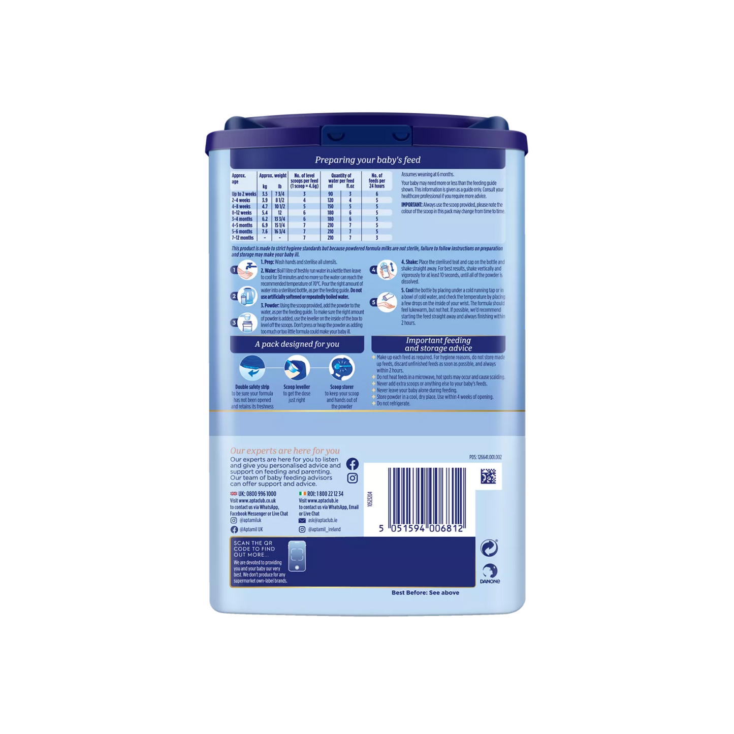 Aptamil Stage 1 First Infant Milk Formula (from birth) 800g