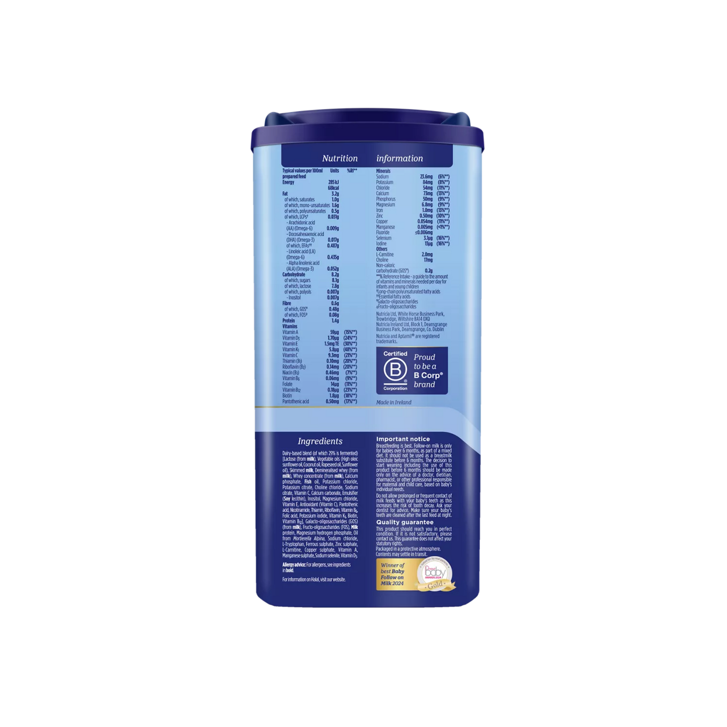 Aptamil Stage 2 Follow On Milk Formula (from 6 months) 800g