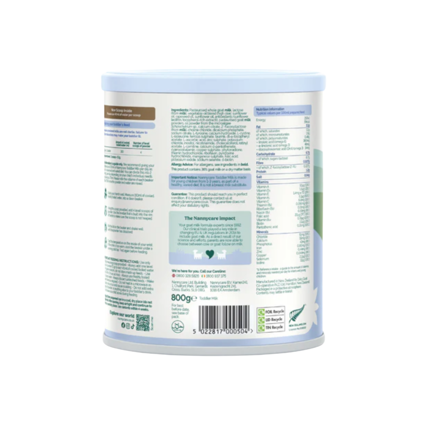 Nannycare Stage 3 Growing Up Goat Milk Formula 800g